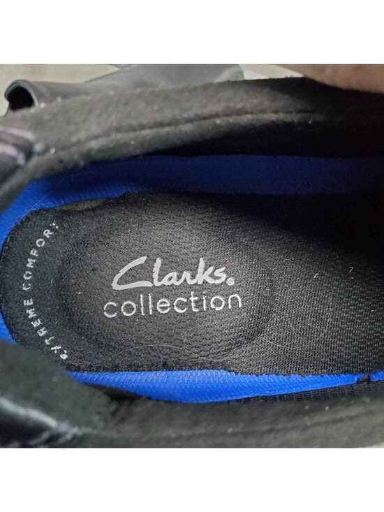 Clarks Shoes Mens Size 11.5 Bradley Step Black Leather Slip On Loafers main image 6